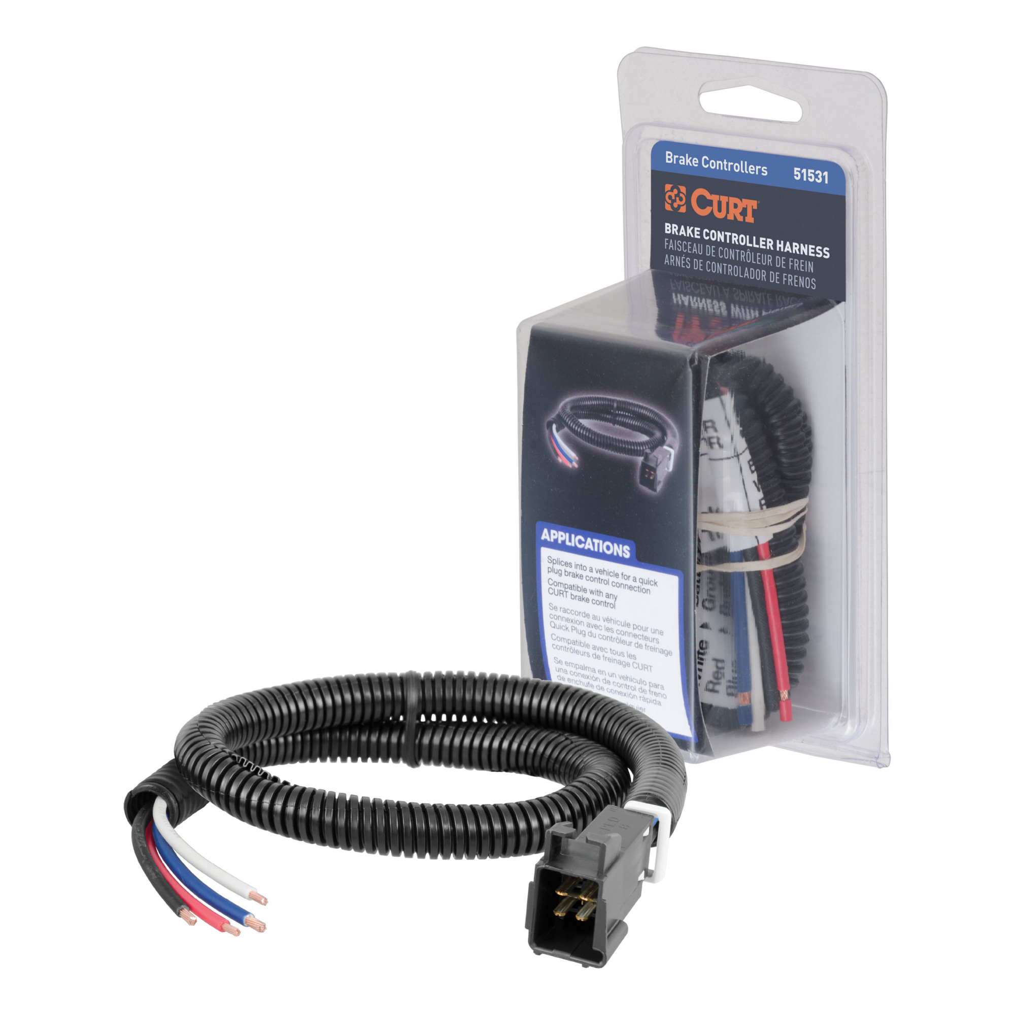 Curt Manufacturing, Universal Brake Controller Harness w Pigtails, Model# 51531